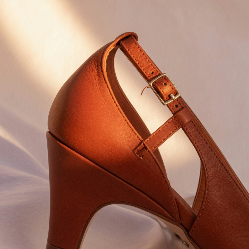 Detalle de un zapato de cuero